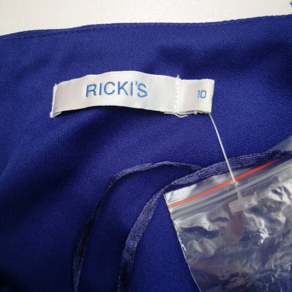 NWOT Ricki's Ladies Size 10 Royal Blue Lined Sleeveless Lace Straps Party Dress - Picture 3 of 11